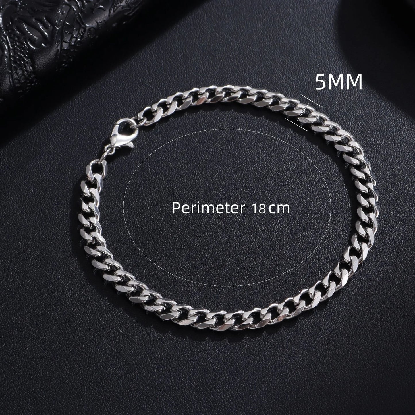 Cuban Chain Bracelet Classic Stainless Steel 3/5/7/9mm