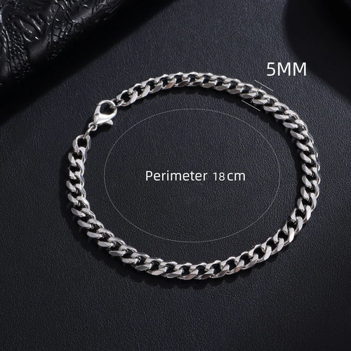 Cuban Chain Bracelet Classic Stainless Steel 3/5/7/9mm