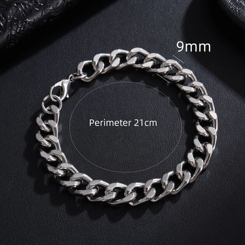 Cuban Chain Bracelet Classic Stainless Steel 3/5/7/9mm