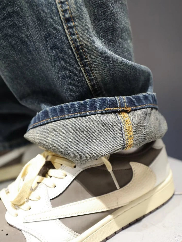 Jeans Baggy Straight Fashion Vintage Blue Denim Pants