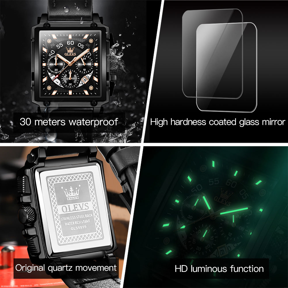 Square Quartz Watch Waterproof 3 Variants