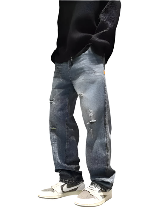 Jeans Baggy Straight Fashion Vintage Blue Denim Pants