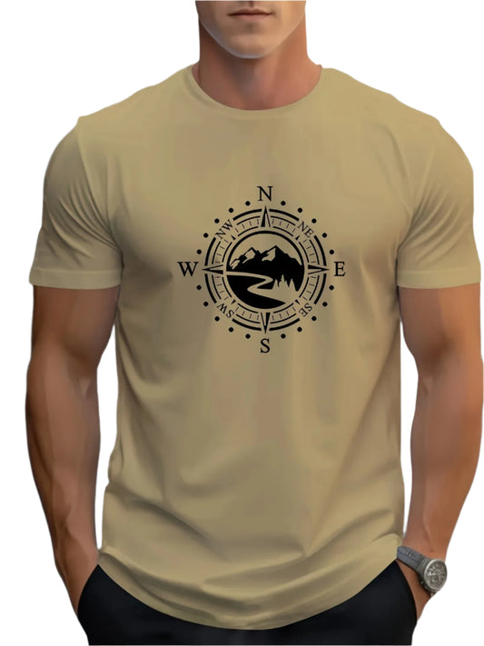 Casual Loose Large Compass Pattern Printed